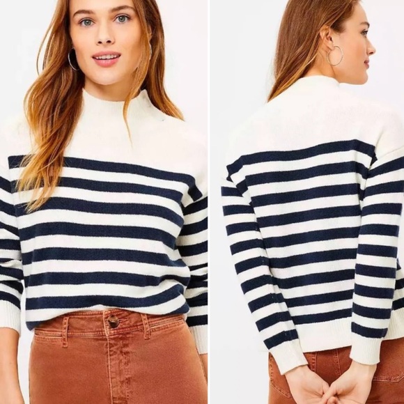 NWT Loft Stripes Button Shoulder Sweater - Picture 10 of 10